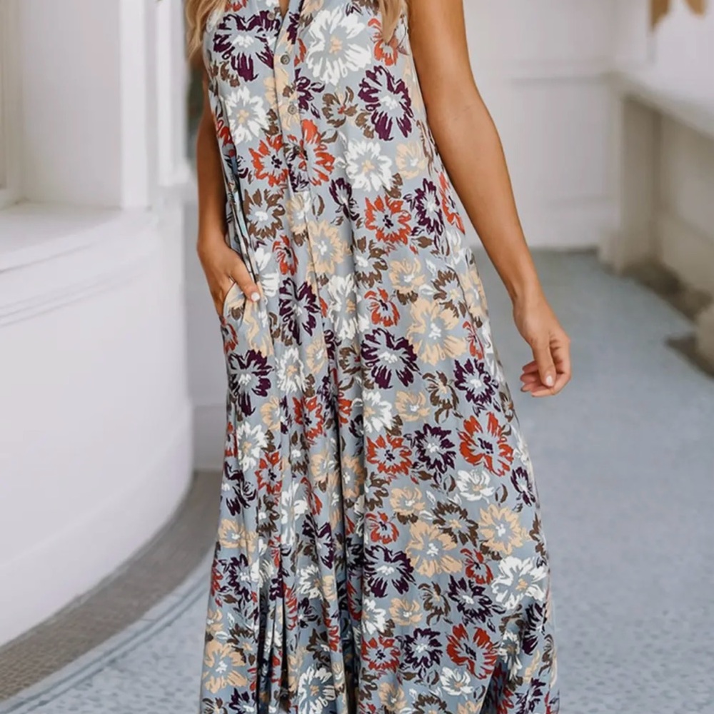 Floral Sleeveless Maxi jumpsuit